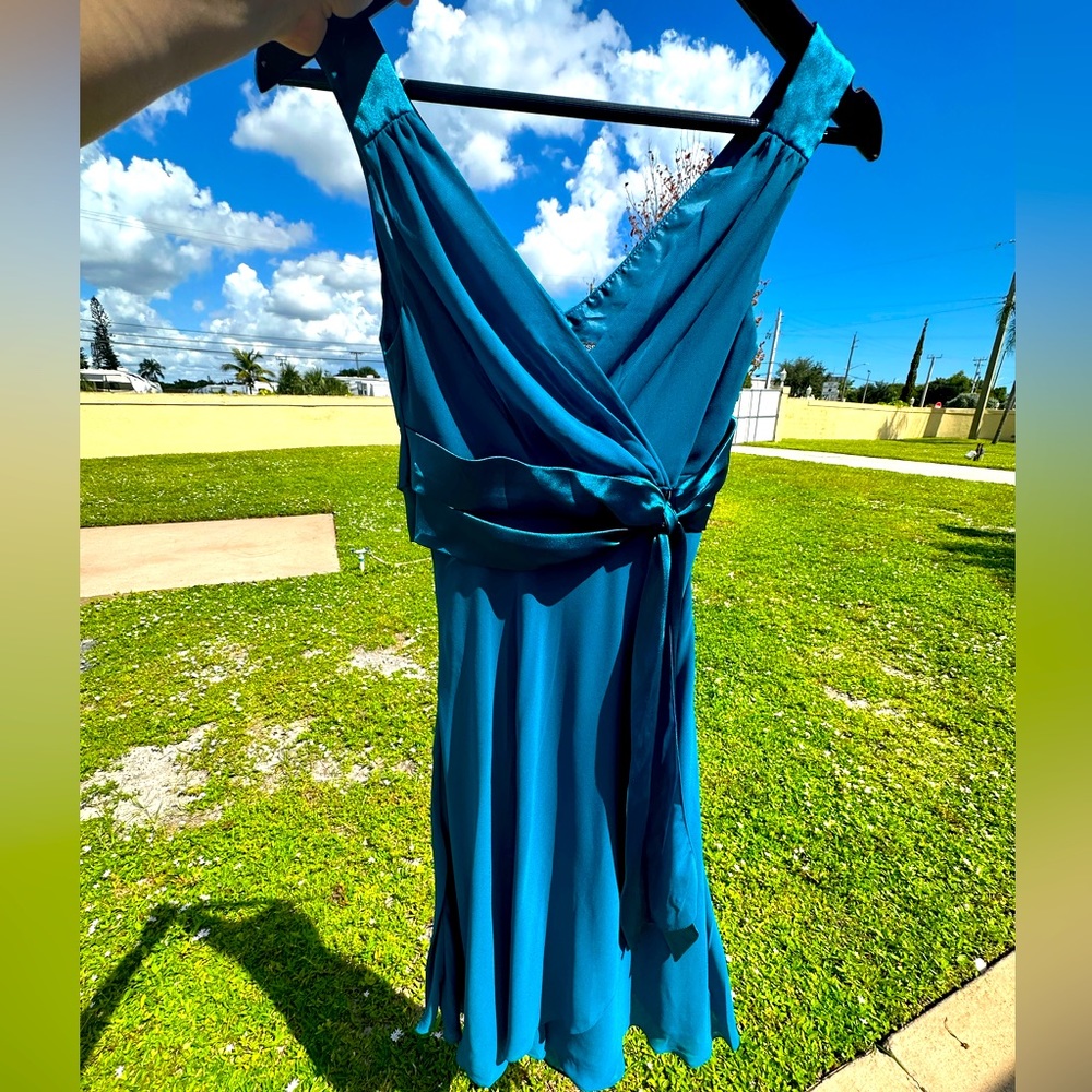 Short Teal Prom Dress, Teal Bridesmaid Dress Size 4P